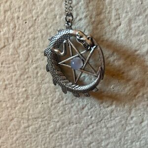 Silver Dragon Pendant Necklace